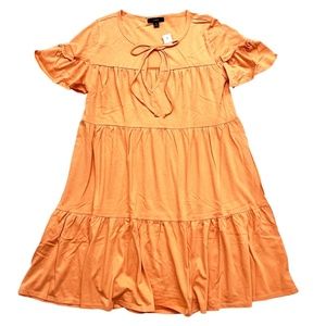 J. Crew Broken-In Jersey Tiered Mini Knit Dress Small